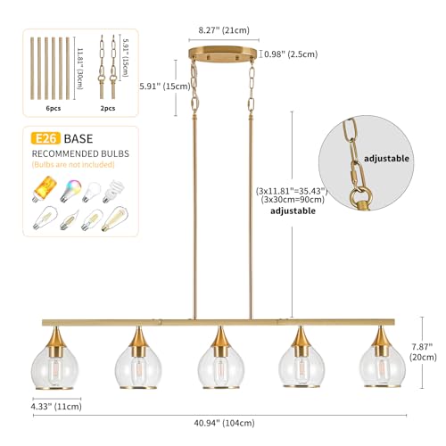 Island Light for Kitchen (Gold / 5-Light)