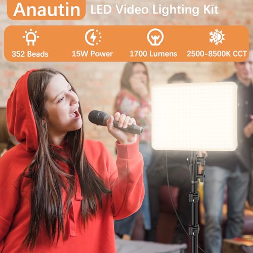 1 Pack LED Video Lighting Kit (1-Pack / 15W Studio Light)