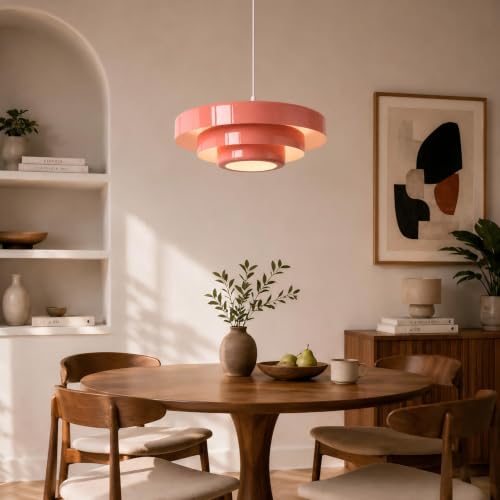 Plug in Pendant Light (Large-Pink (17.7in))