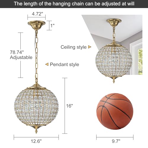 Antique Crystal Chandelier Vintage Globe Chandelier