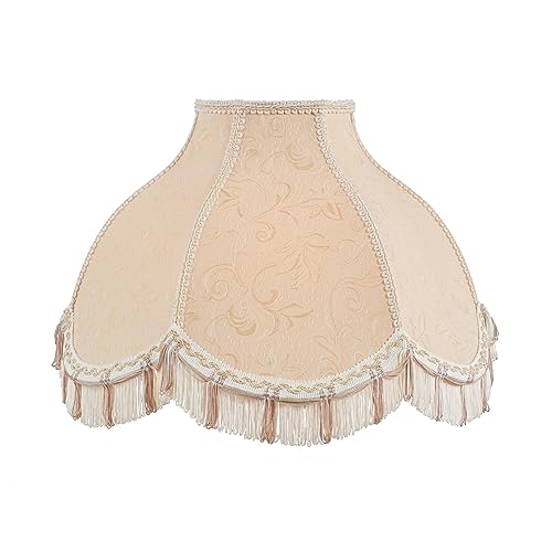 30308 Transitional Scallop Bell Shape Spider Construction Lamp Shade in Wheat (Wheat & 17" Wide)