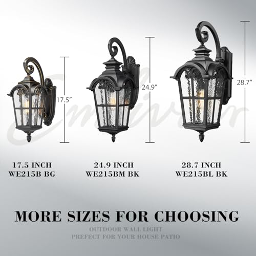 28.7 Inch Farmhouse Wall Light (Black - Water Glass / 28.7 Inch - No Function)