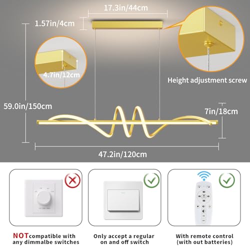 Modern LED Pendant Lights (A-Gold / 47inch)