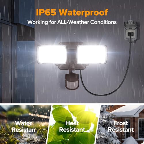 21W Plug in Motion Sensor Light Outdoor (Brown / 1 Pack)