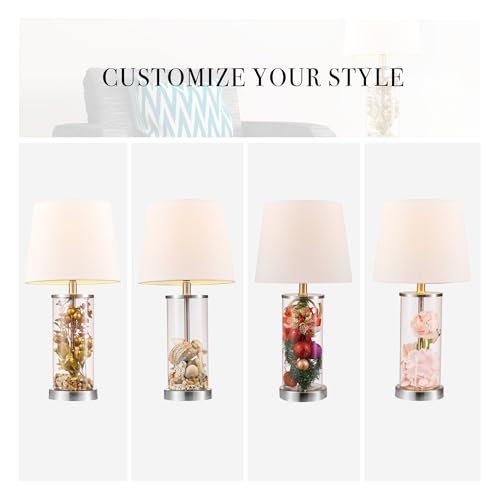 67155 Maya 21" Fillable Table Lamp (Steel, Clear)