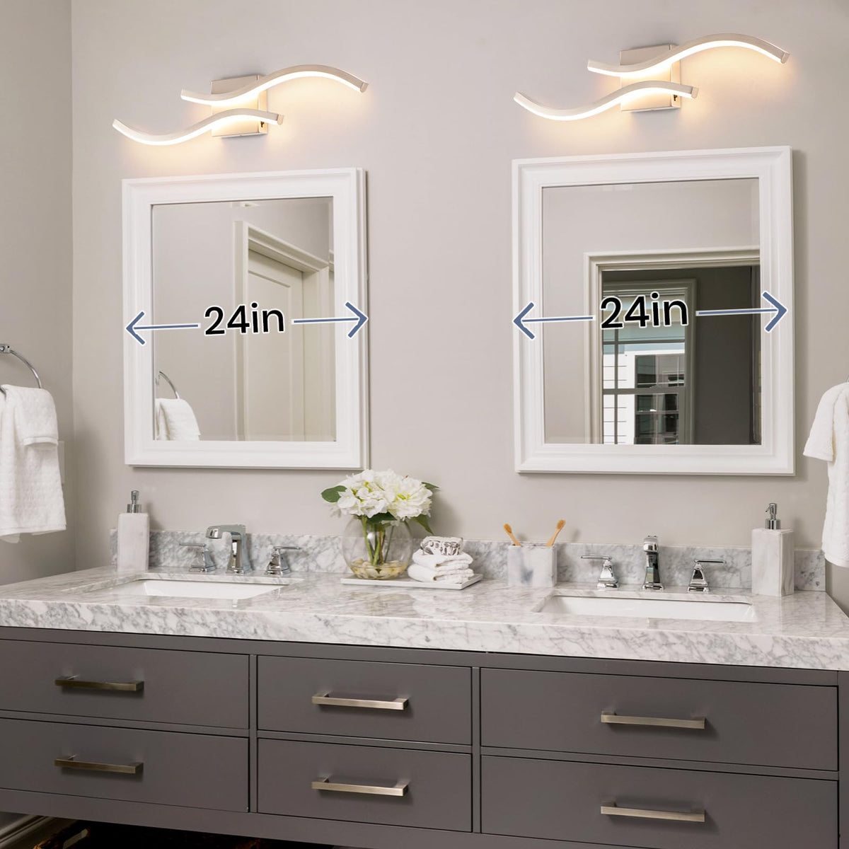 Bathroom Vanity Light Fixture (Brushed Nickel / 24inch)