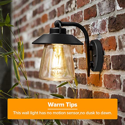 2 Pack Outdoor Indoor Exterior Light Fixture (Black / 2 Pack(No Dusk to Dawn))