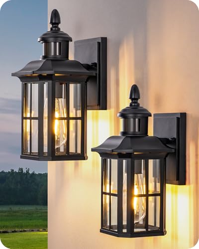 2 Pack Dusk to Dawn Motion Sensor Modern Outdoor Wall Lights