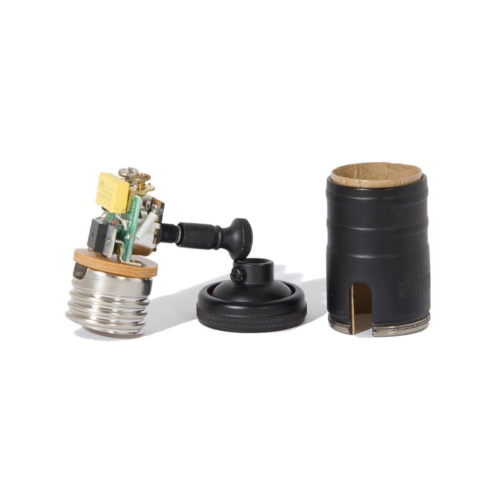 Edison Size Full Dimmer Socket in Satin Black (Satin Black Finish)