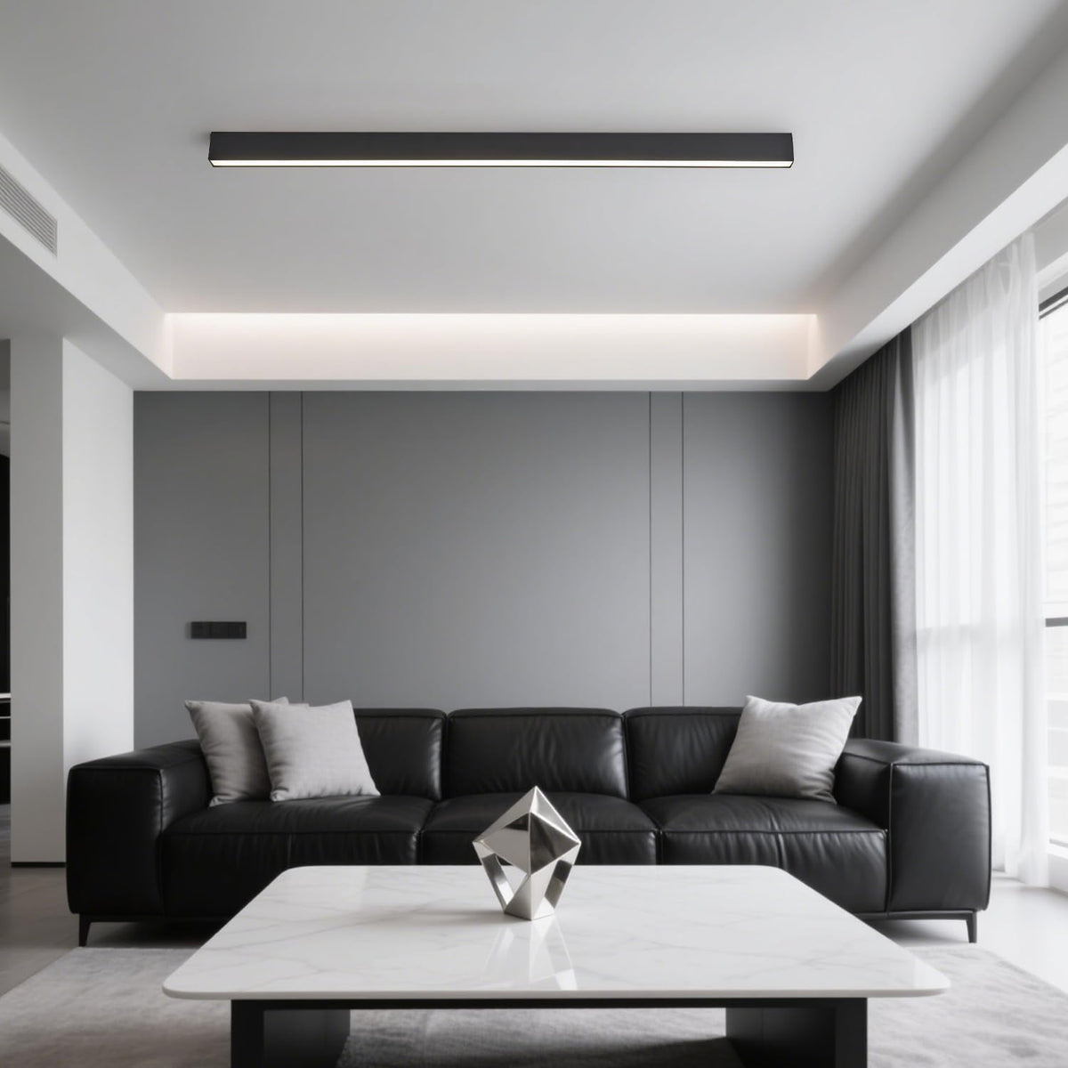 Black ceiling light LED (Black / 39.4IN)
