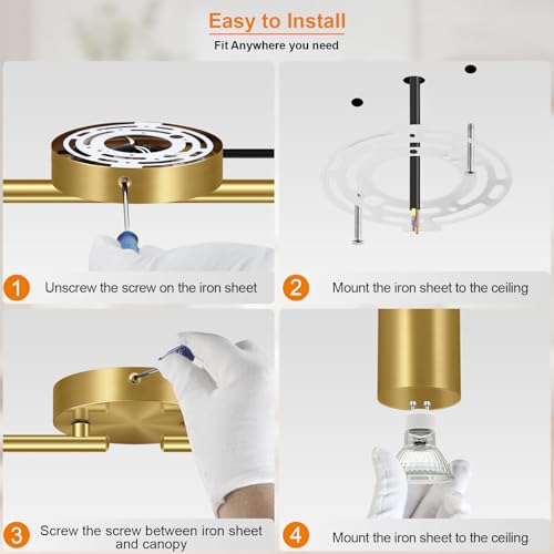 Plug in Track Lighting LED (4-Light Track Light(Gold))