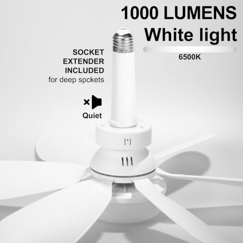 Screw in Ceiling Fan with Light (White-3)