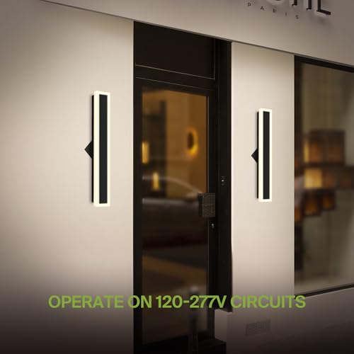 24" LED Linear Wall Sconce 2 Pack (Black)