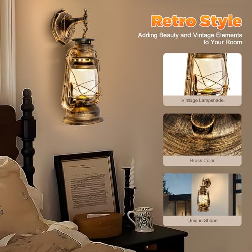 Rustic Wall Sconce Lantern Light (Brass / 1pc)