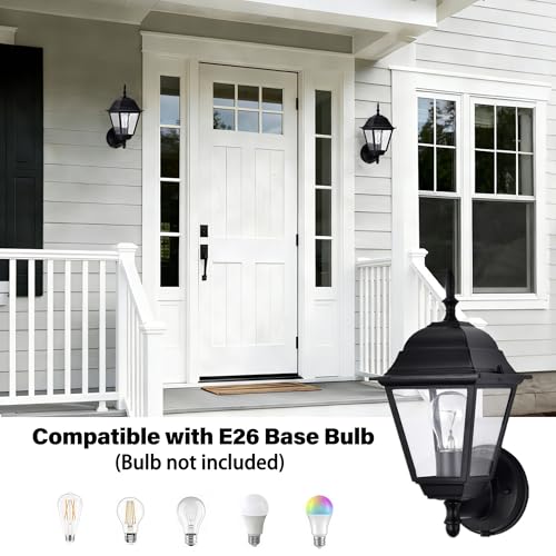 Dusk to Dawn Outdoor Porch Light Wall Mount (Black / Dusk to Dawn Version)