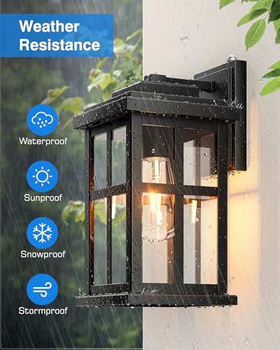 Large Outdoor Wall Lights Dusk to Dawn (Large Dusk to Dawn 1 Pack / Black)