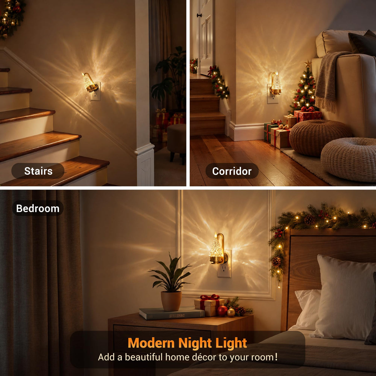 Crystal Christmas Tree Night Light (Crystal Christmas Tree - 3000K / 2 Pack)