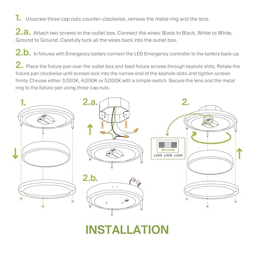 LED 16" Round Flush Mount Lighting (Brushed Nickel)