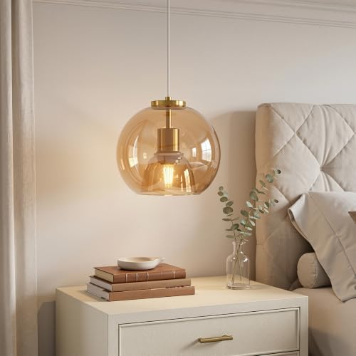 Amber Glass Pendant Light Kitchen Island (Amber(7.87 in) / 1-Pack)