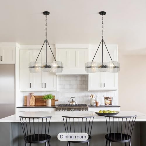 Modern Black Chandeliers for Dining Room (Matte Black)