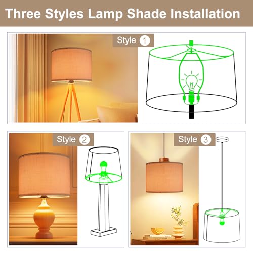 White Lamp Shades Set of 2 (White Linen)