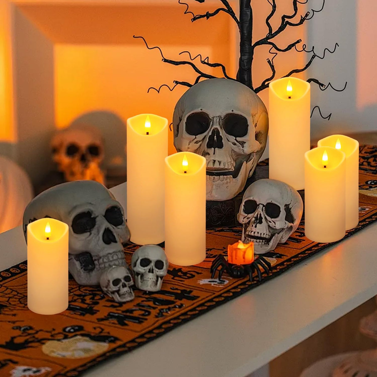 Christmas Decoration Flickering Flameless Candles - 24 Pack, Ivory-5