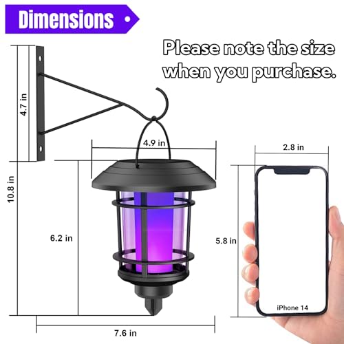 Solar Purple Flame Wall Lanterns (Purple)