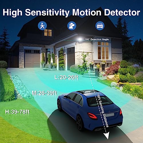 150W Motion Sensor Lights Outdoor for Outside (Black)