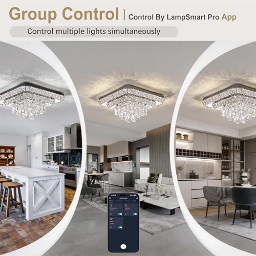 Crystal Chandeliers Modern Led Luxury Bedroom Ceiling Light Flush (Silver / 25 Inches)