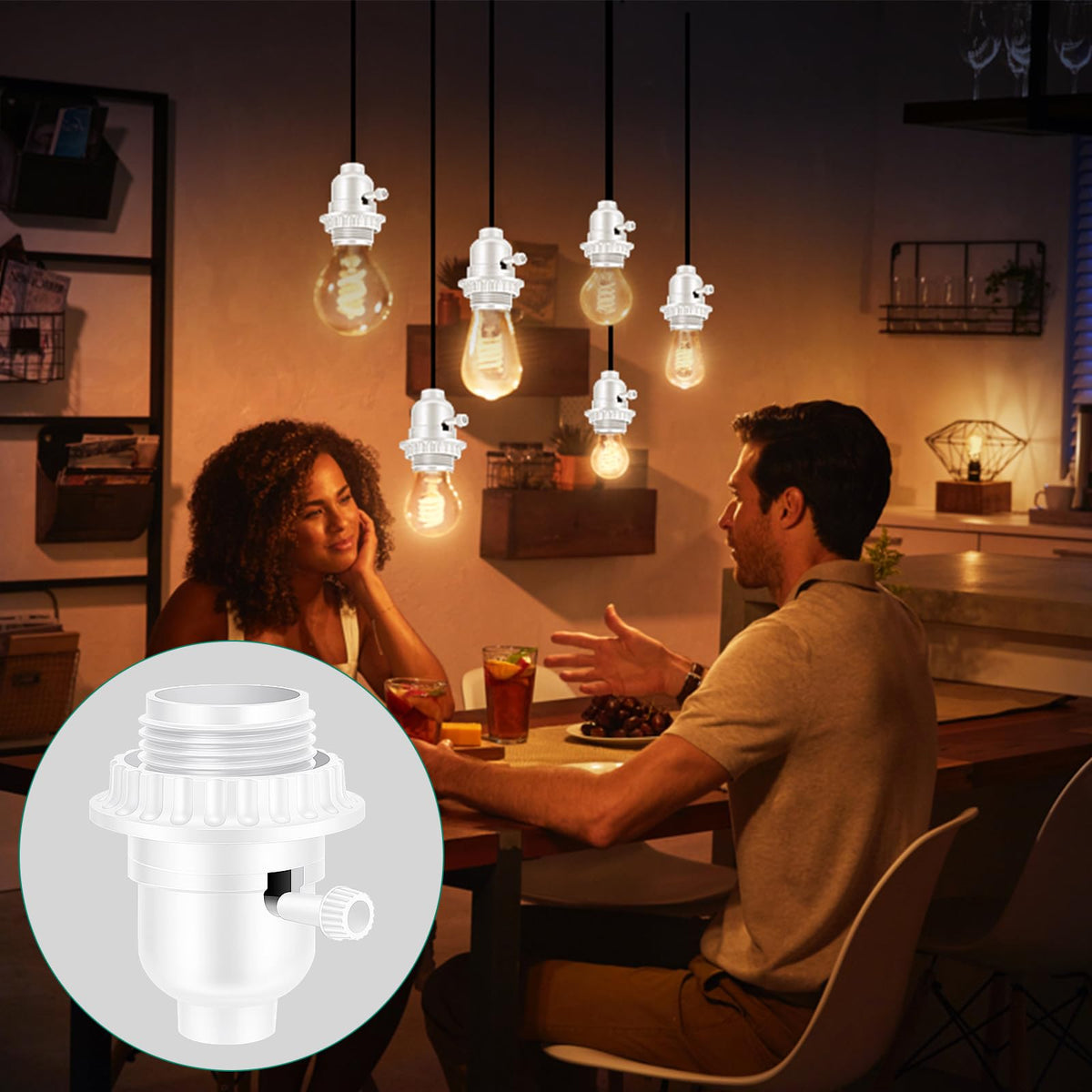 UL Listed E26 Light Socket (White)
