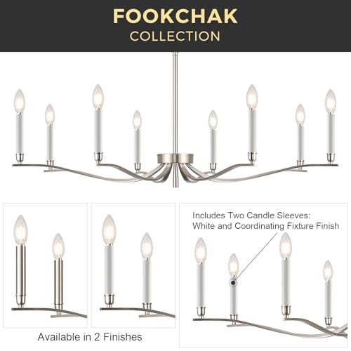 Nickel Chandeliers for Dining Room (Nickel / 43.7 inch)