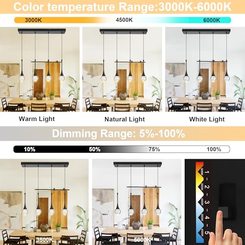 4 Light Modern Crystal Black Chandelier (Black / Rectangle Pendant 4-Light)