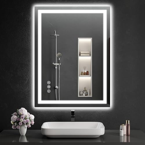 22"x30" Lighted LED Bathroom Mirror with Lights (30"L x 22"W)