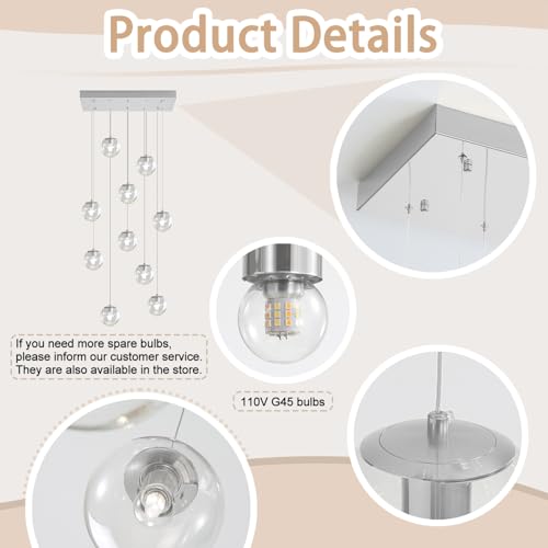 Rectangular Chandelier 10 (Silver-Clear / Rectangle 10-Light)