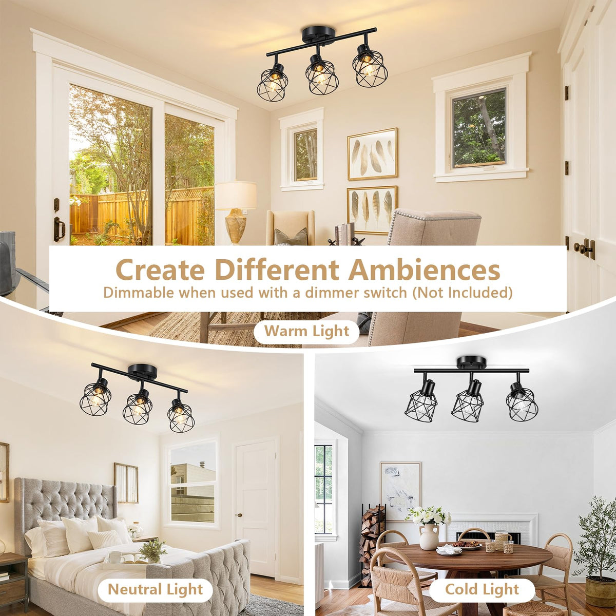 3 Lights Adjustable Multi (Black / 3-Light)