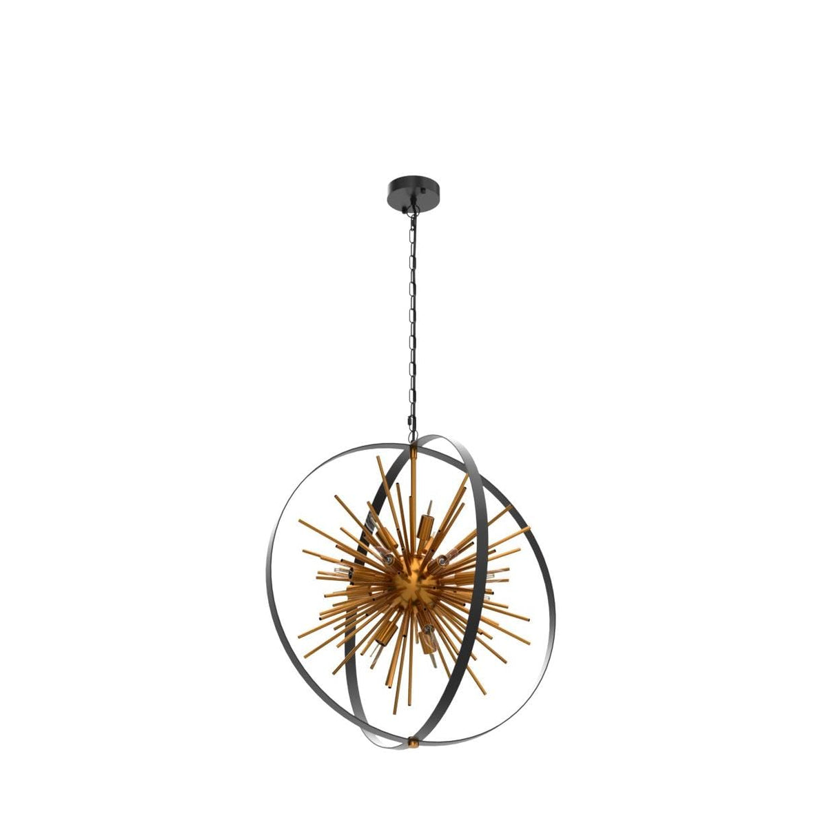 Black Gold Sputnik Chandelier (D23" x H25" 12-Light Sputnik)