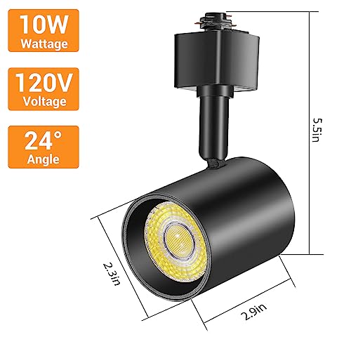 16-Pack 5-Color LED Track Lighting Heads H Type Track Light Heads Dimmable, 2000K 3000K 4000K 5000K 6000K Adjustable, Flicker Free CRI90+ 24° 10W 800lm, Black (Black / 16 Pack)