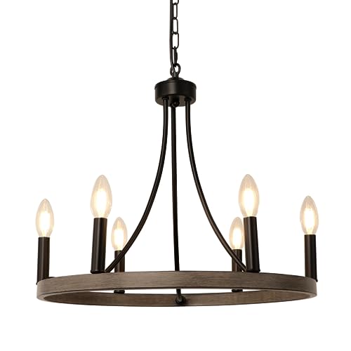 Wagon Wheel Chandelier Farmhouse Foyer Light Fixtures