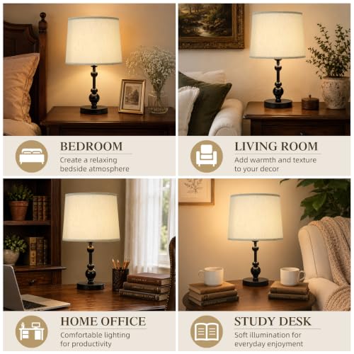 Drum Lamp Shades Set of 2 (Whit -Vertical Pattern)