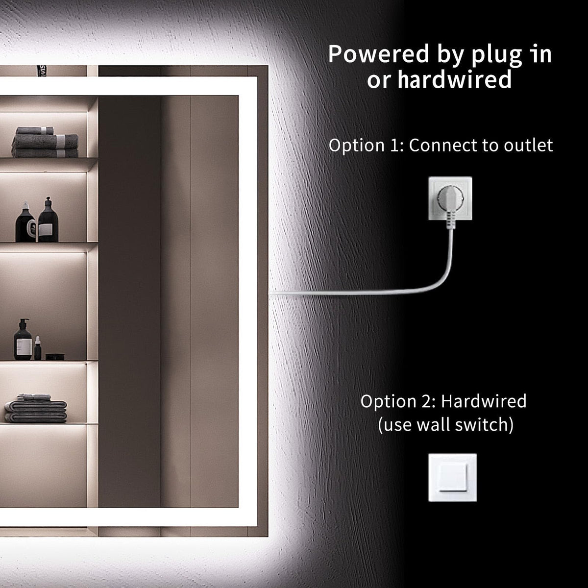 24"X32" LED Bathroom Mirror with Lights (Led / 32"L x 24"W)