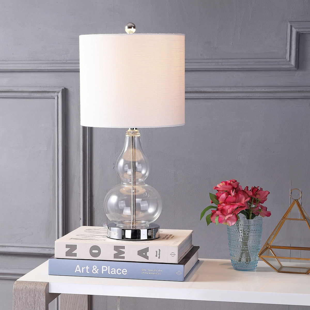 Anya Gourd Glass Table Lamp 20.5" (Single / Clear)