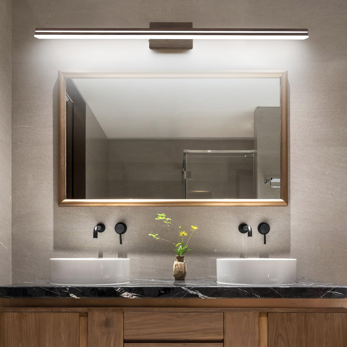 LED Modern Bathroom Vanity Light Fixtures (48-Inch / Brown)