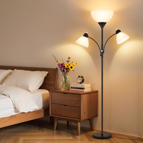 Torchiere Floor Lamps for Living Room (Black)