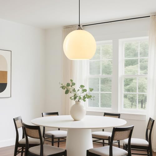 White Pendant Lights Kitchen Island 2 Pack (Milky White / L - 9.84 in)