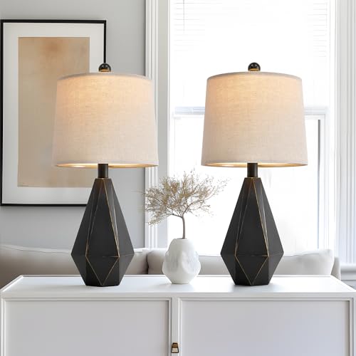 20.25'' Table Lamps Set of 2 (Small - Black with Gold)