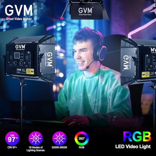 GVM RGB Photography Lighting Kits with 3 Softboxes (3 Packs With Softbox)