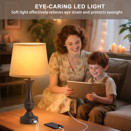 22" Table Lamp Set of 2 (Brown,Brown / 22in)