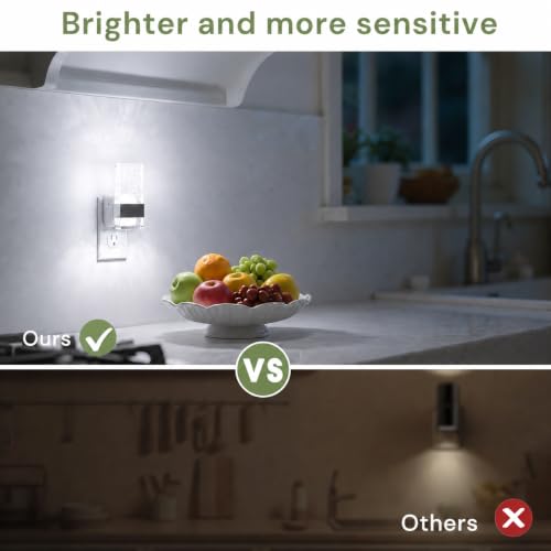 Night Light Dimmable Night Lights Plug into Wall (Silvery White)