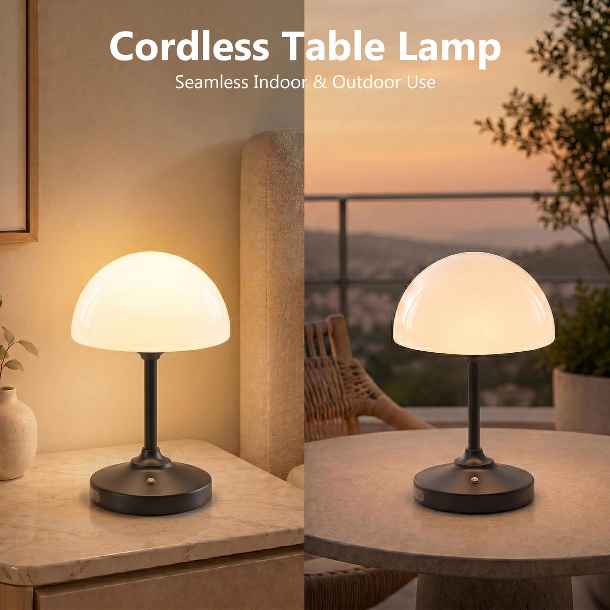 Table Lamp Cordless Lamp (Black)