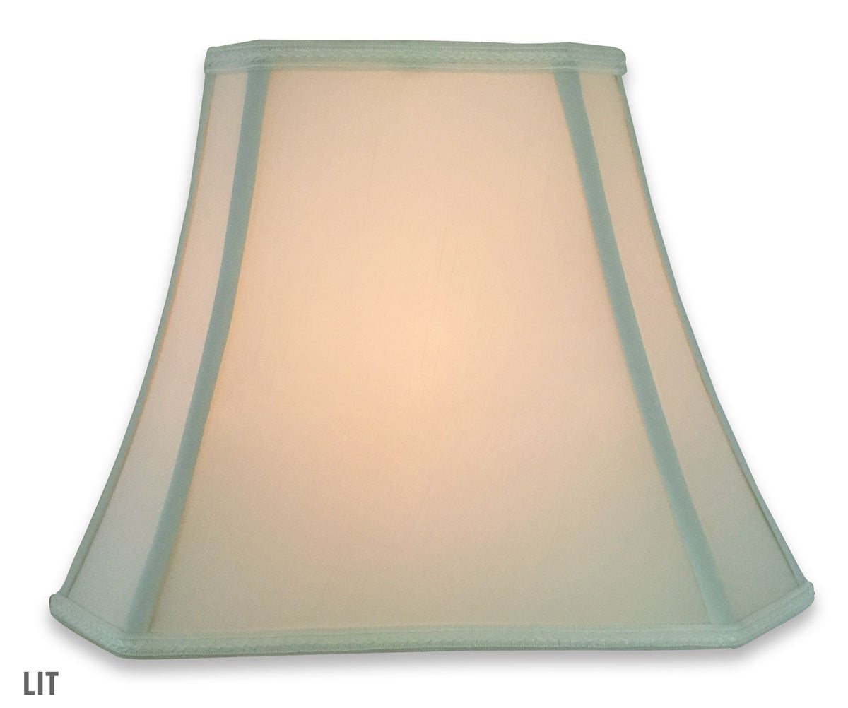 DSO-68-16WH Rectangle Cut Corner Bell Designer Lamp Shade, (6.25x8) x (11x16) x 12, White ((6.25 x 8) x (11 x 16) x 12 / White)